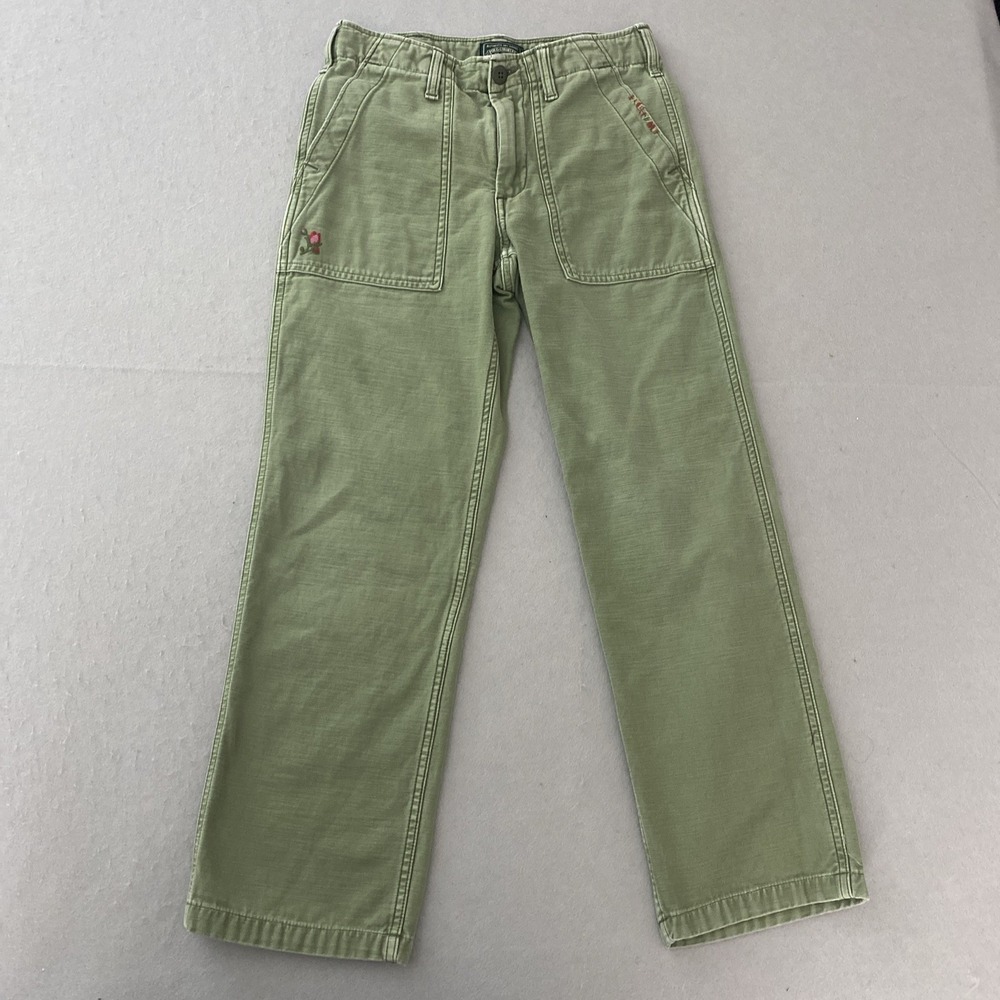 Ralph Lauren Polo Country Girl's Sz 12 Green Embroidered Pants Adjustable Waist